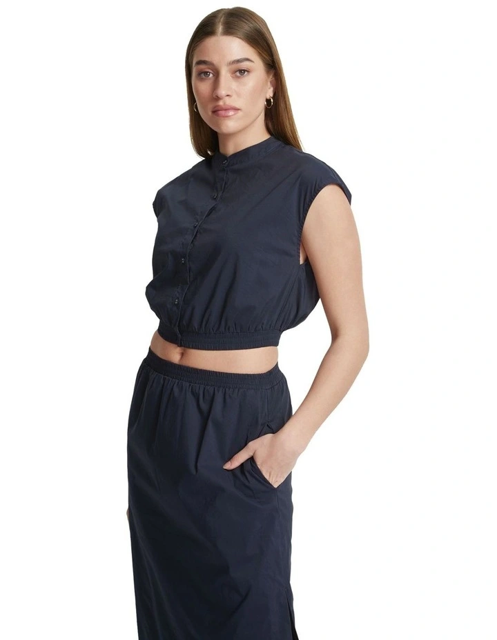 Gabriella Crop Top in Navy
