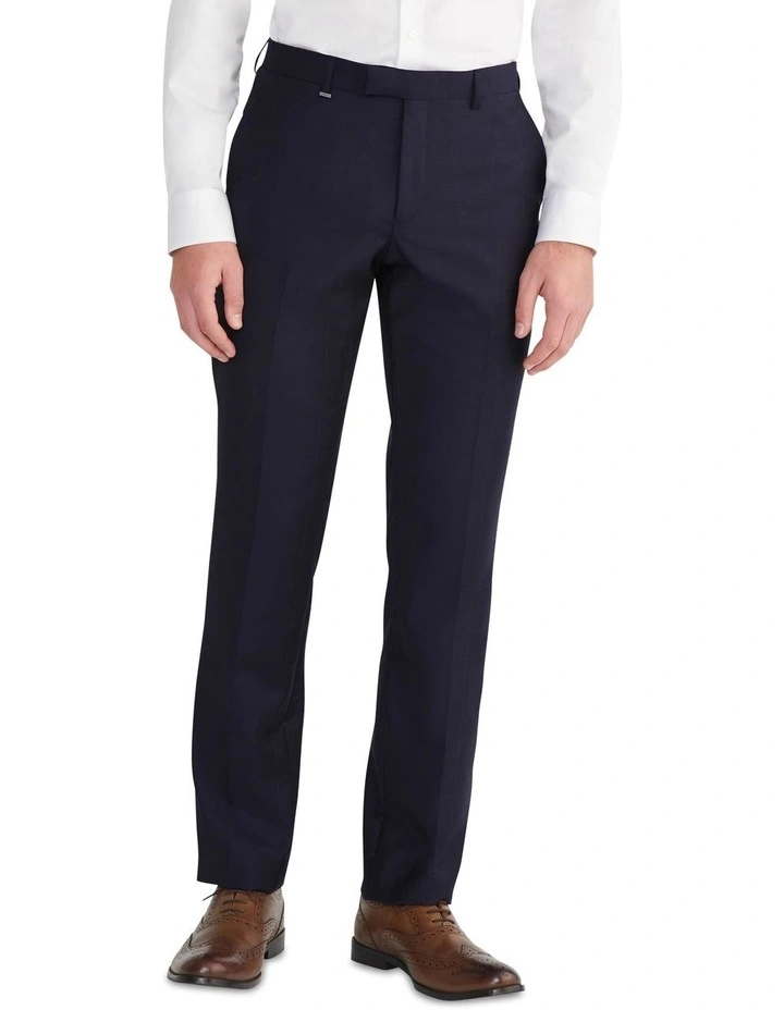 Tailored Dobby Window Pane Suit Pant in Navy