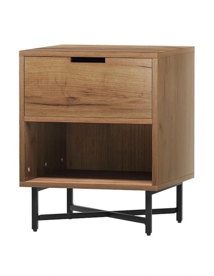 Kravu Bedside Table 1 Drawer with Shelf in Oak