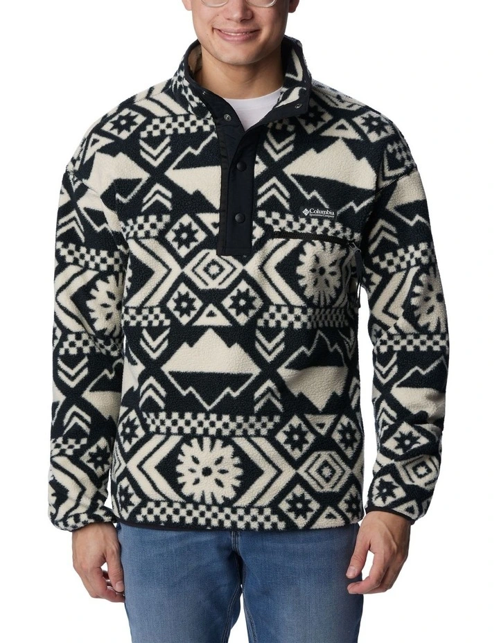 Helvetia Half Snap Fleece Pullover Top in Multi