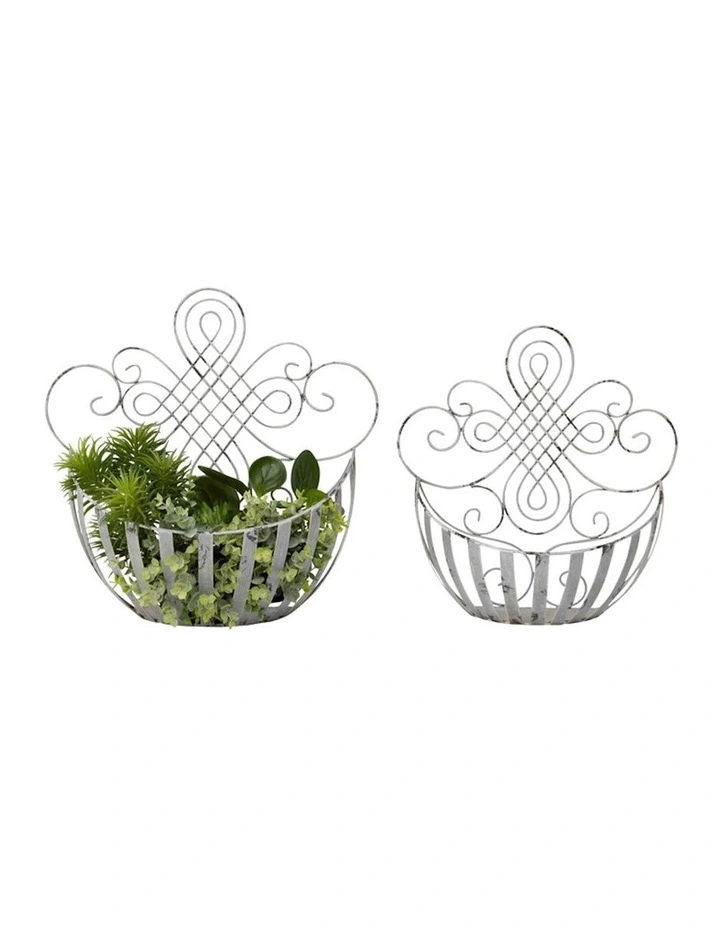 Fleur Design Wall Planter 2 Pack in Distressed Grey