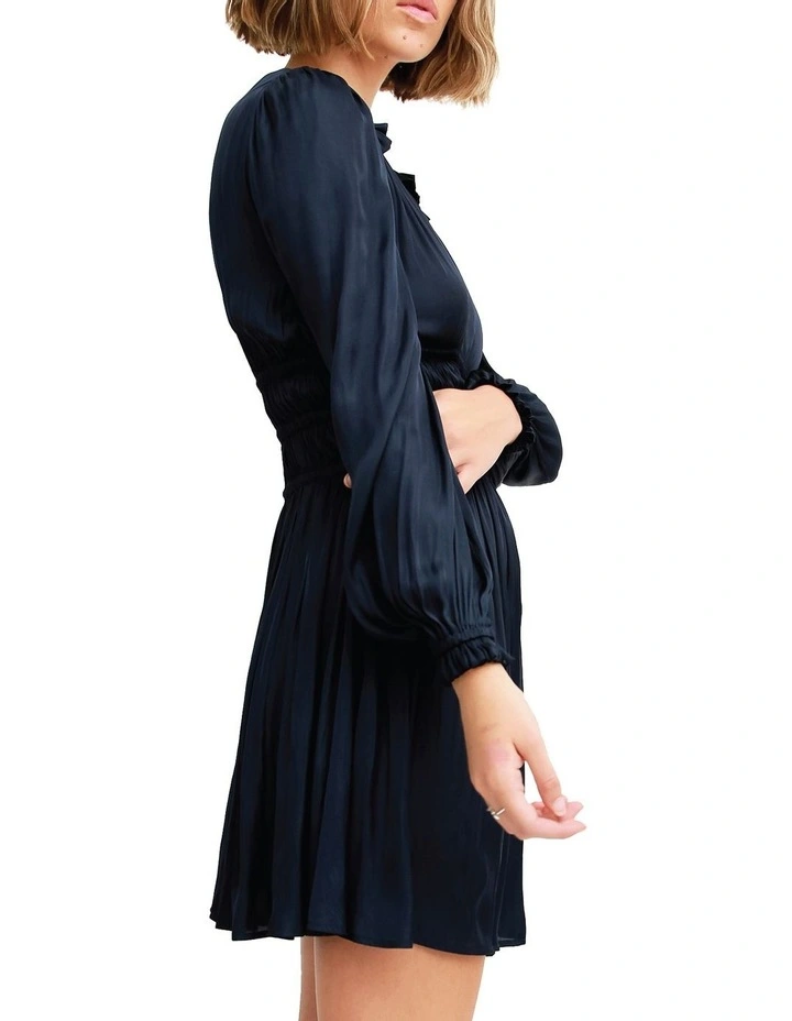 Shine Bright Ruched Mini Dress Navy