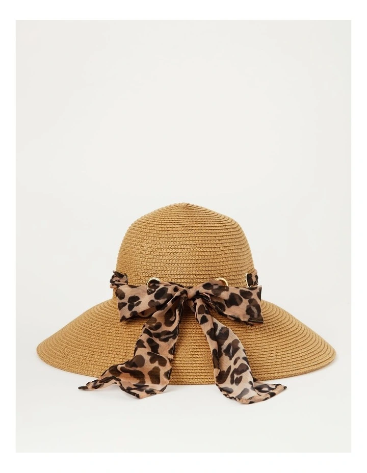 Scarf Detail Summer Hat in Natural