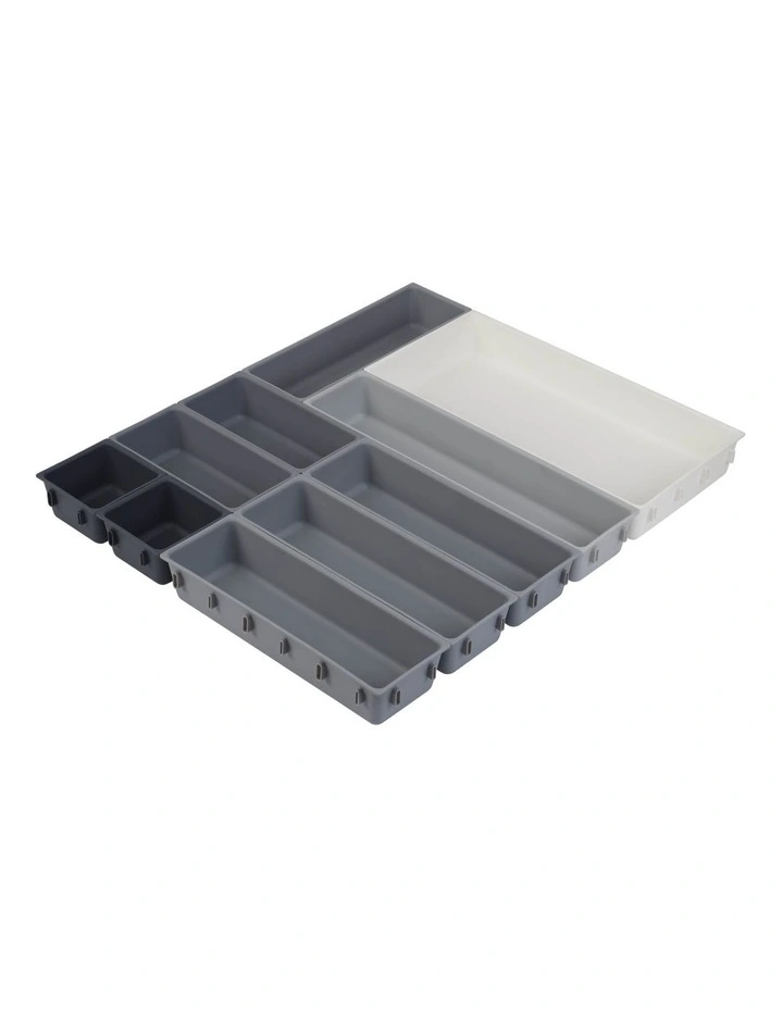 Blox 10-piece Drawer Organiser Set Grey