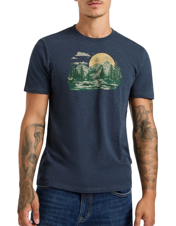 One More Night Tee in Navy Marle