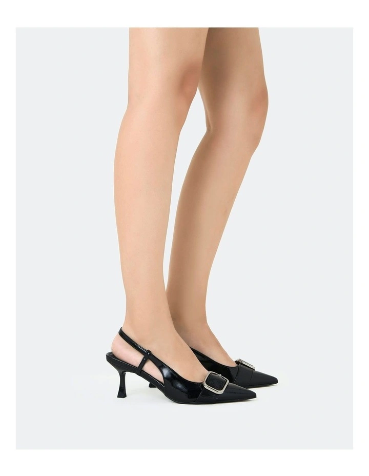 Isera Heels in Black Patent