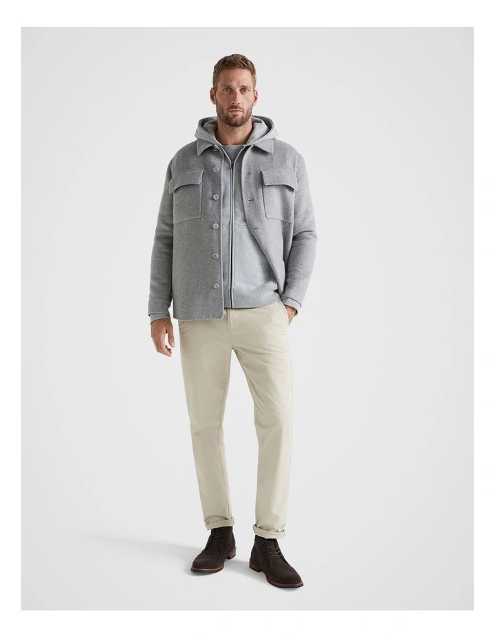 Full Zip Hooded Sweatshirt in Grey Marle