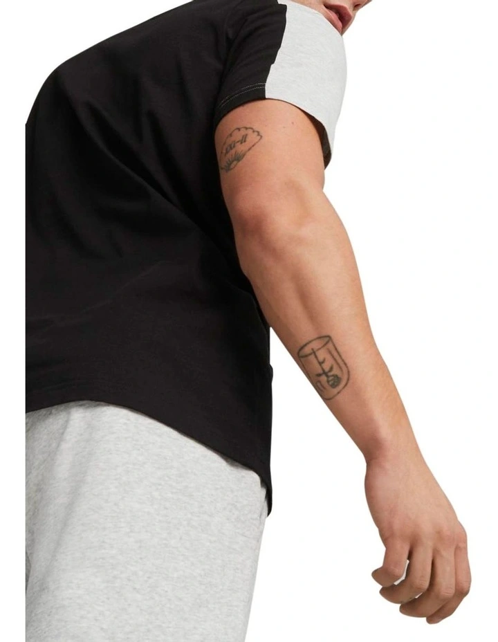 Essential Block x Tape Tee in Grey