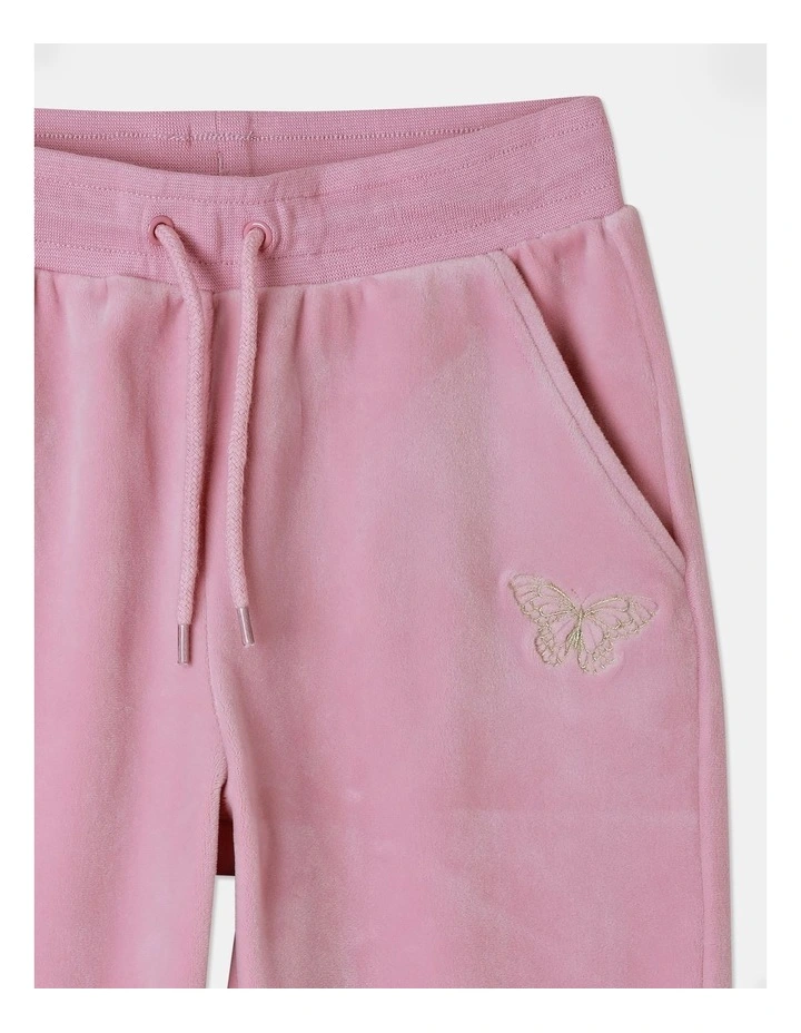 Velour Trackpant in Dusty Pink