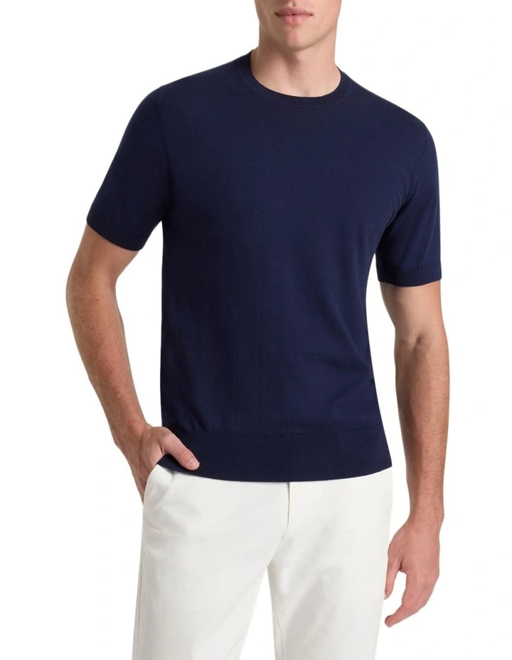 Elba Knit Tee in Navy