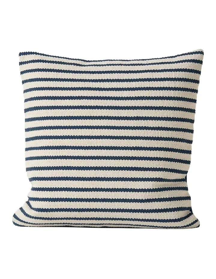 Hazel Stripe Cushion in White/Navy