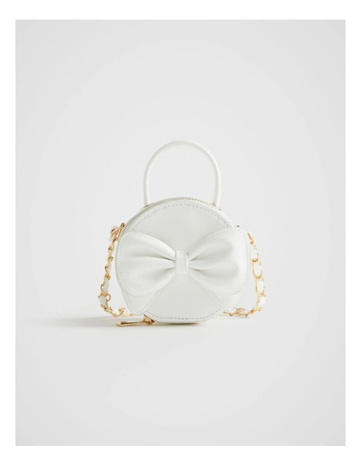 Mini Bow Cross Body in White