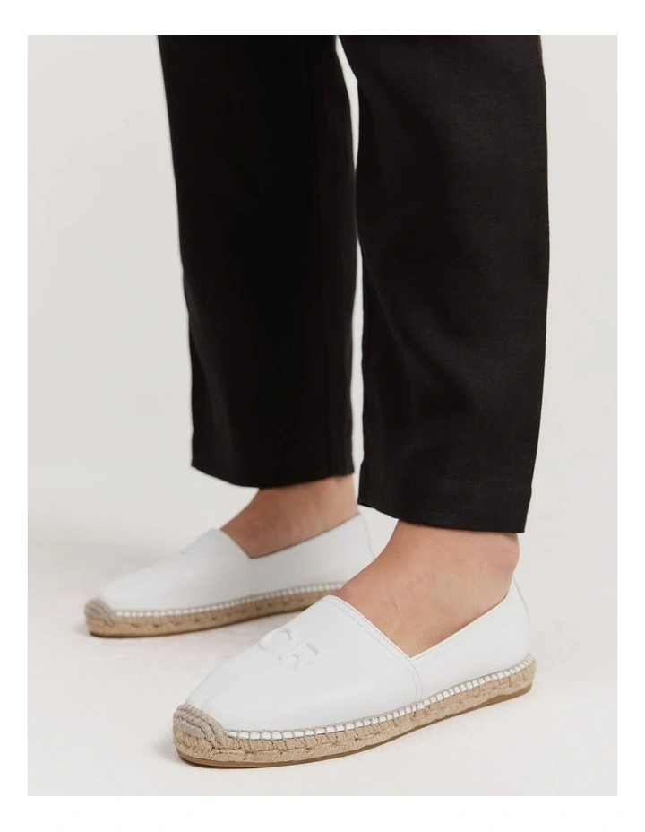 Leather Espadrille in Antique White