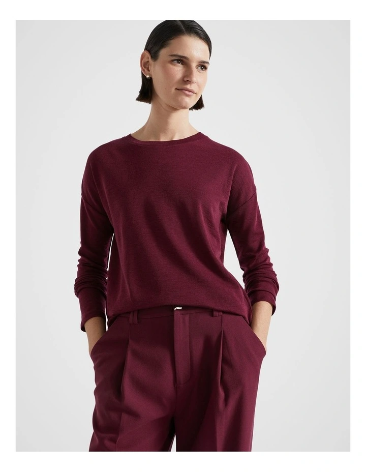 Babywool Curve Hem Top in Boysenberry