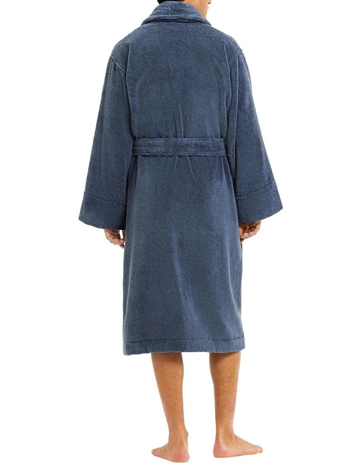 Aven Towelling Robe in Indigo