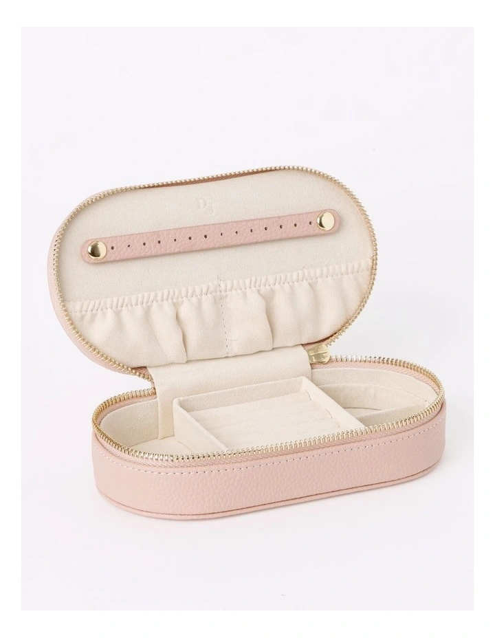 Flat Oval Jewellery Case in Blush