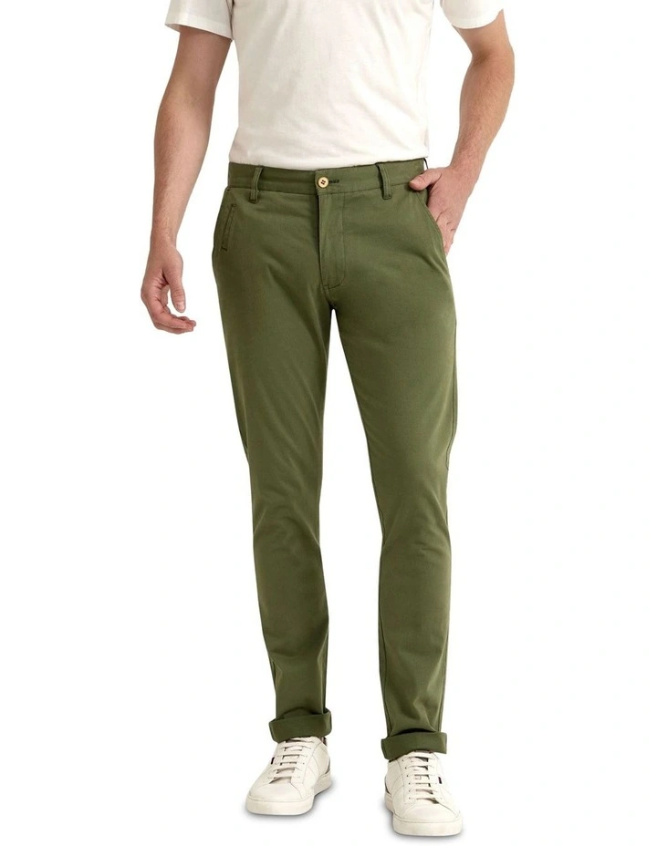 Stretch Skinny Fit Chinos in Evergreen