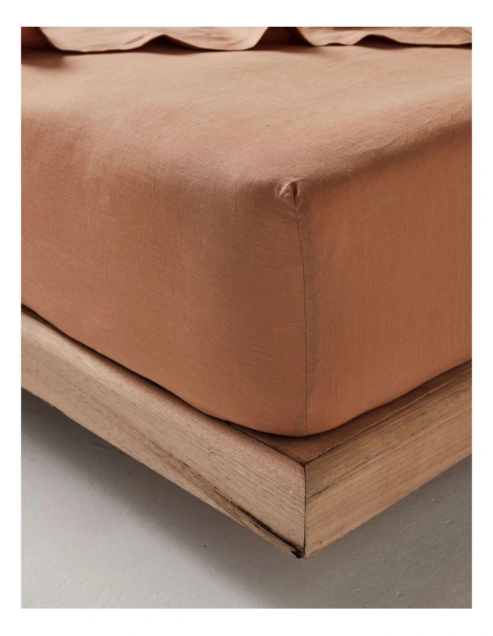 Nimes Fitted Sheet In Clay