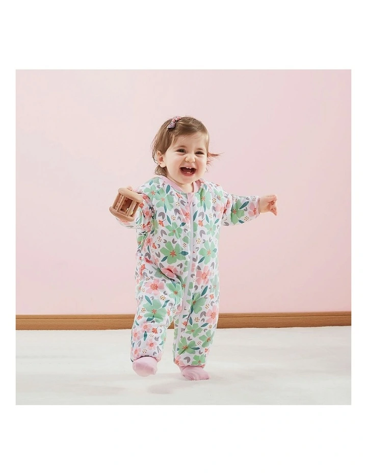 Lined Footless Padded Blanket Sleeper in Floral