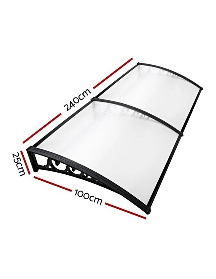 1mx2.4m DIY Window Door Awning Canopy Patio UV Rain Outdoor Sun Shield