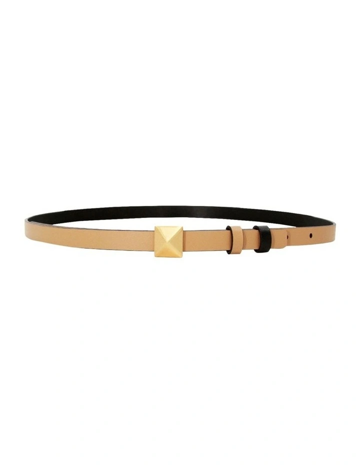 Cleopatra Pyramid Stud Leather Belt in Tan