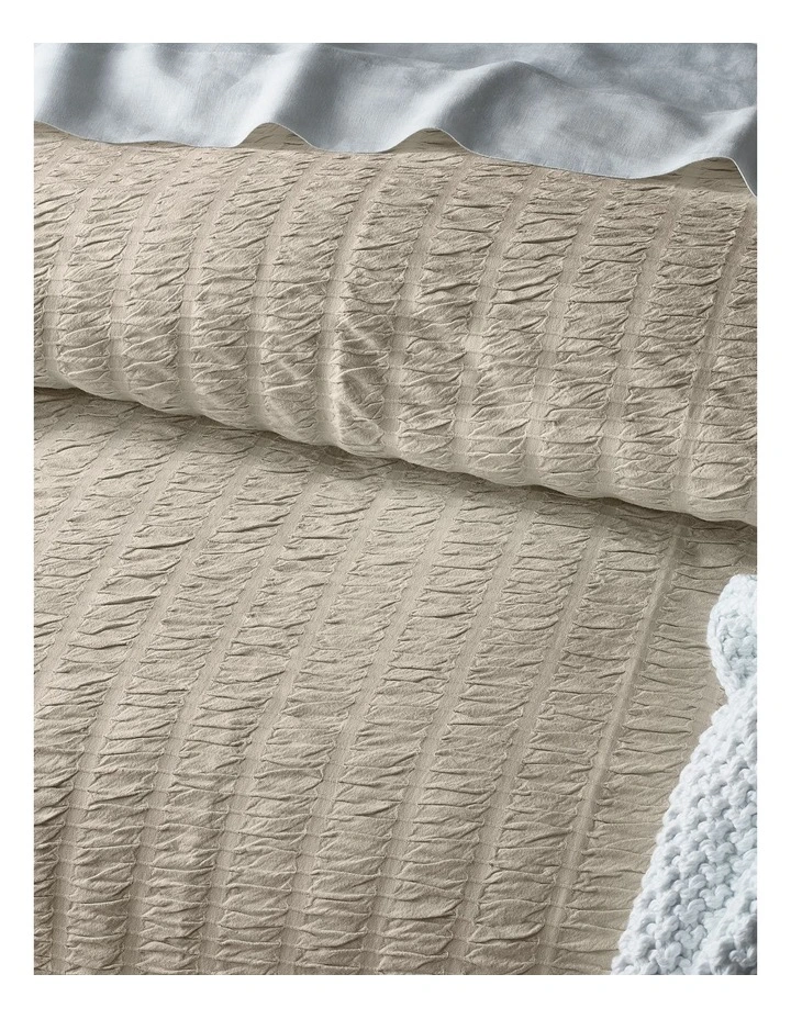 Mossman Seersucker Quilt Cover Set in Natural