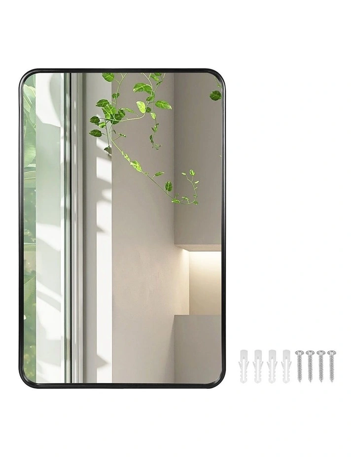 Rectangle Bathroom Vanity Makeup Large Frame Wall Mirror in Clear