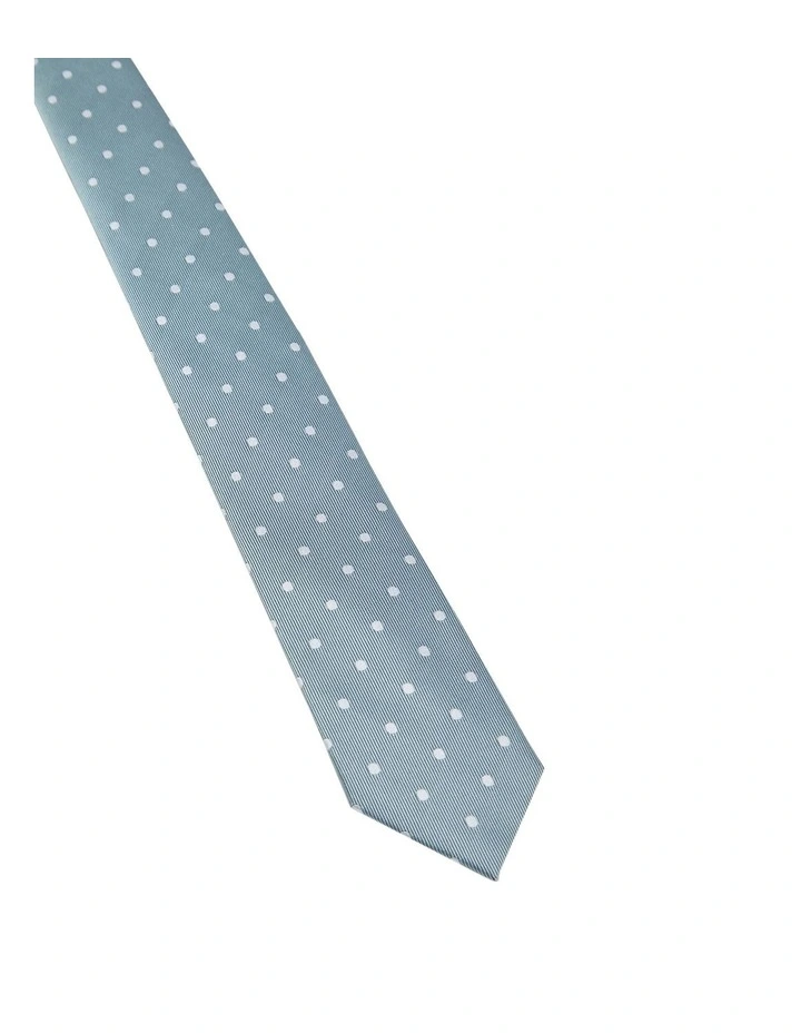Stripes and Spots Tie in Light Teal
