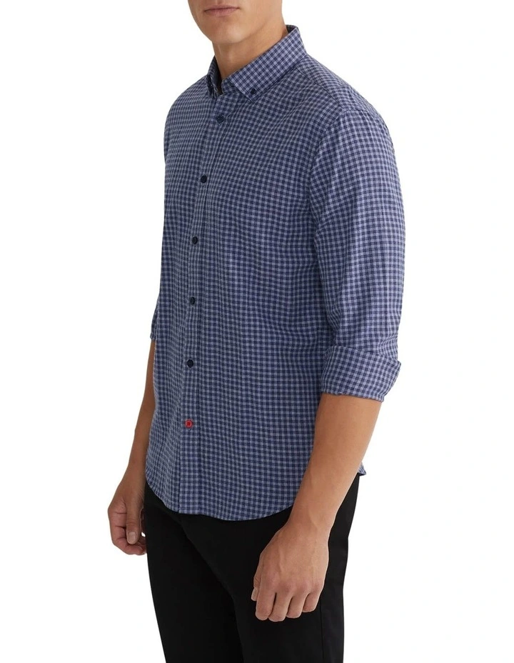 Stratton Small Check Shirt in Blue