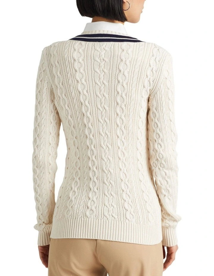 Cable-Knit Cricket Sweater in Natural