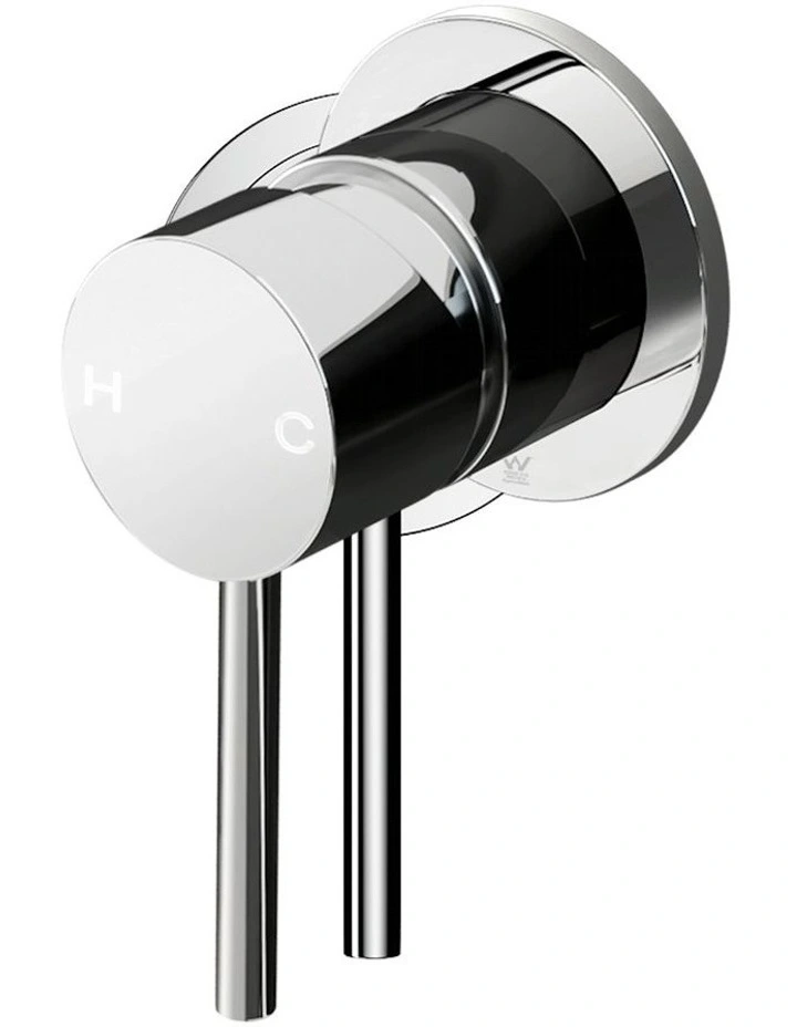 Basin Round Brass Faucet Shower Bathtub Mixer Wall Tap in Chrome