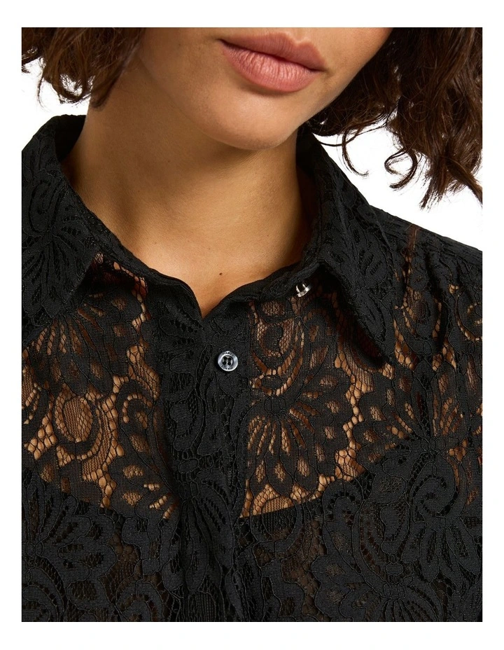 Come Clean Lace Blouse in Black