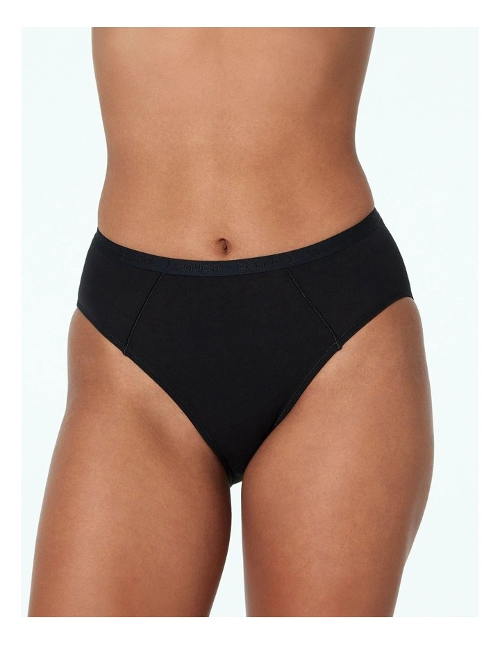 Body Cotton High Cut Brief in Black