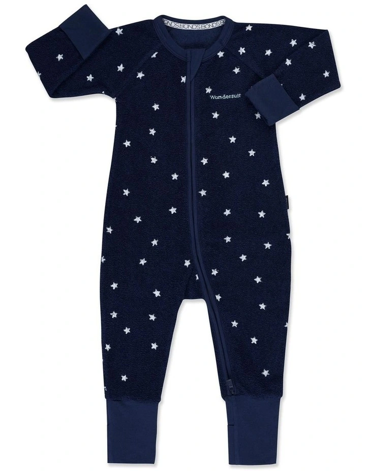 Baby Poodlette Zip Wondersuit in Navy
