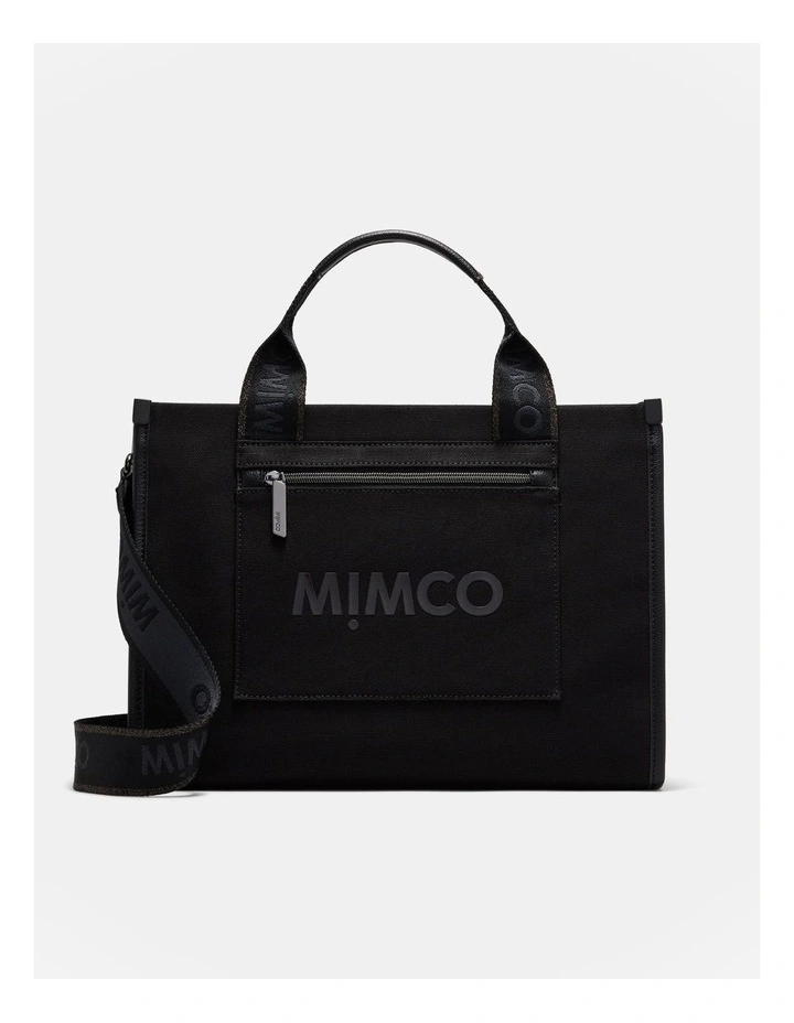 Patch Tote Bag in Black Gunmetal
