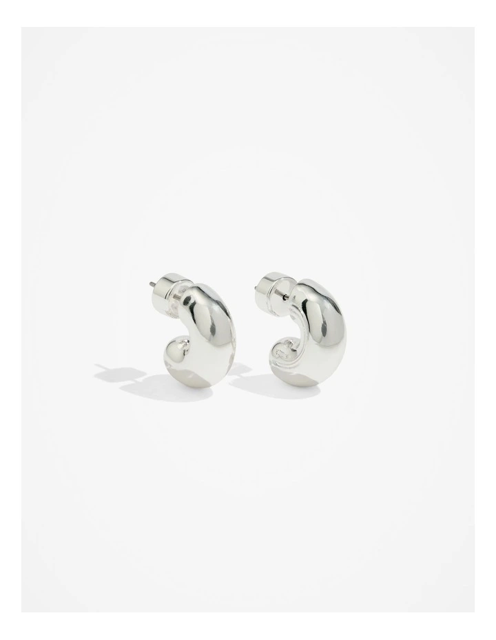 Large Round Hoop Earring in Silver