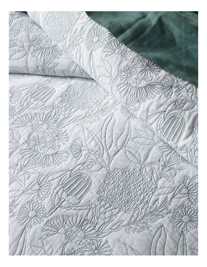 Atherton Quilted Cotton Quilt Cover Set in White
