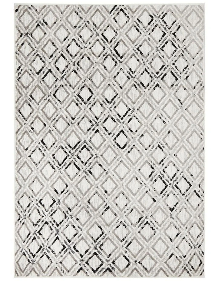 Jordyn Modern Rug in White/Black