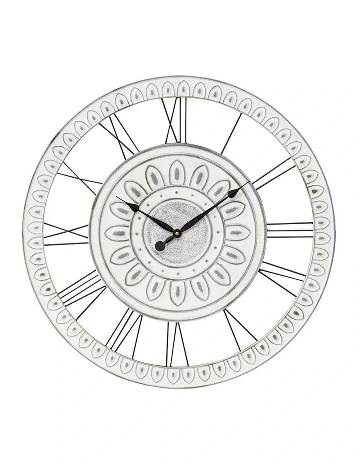 70 cm French Provincial Roman Numerals Wall Clock in White