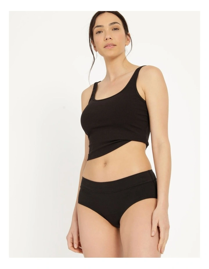 Organic Cotton Boyleg Brief in Black
