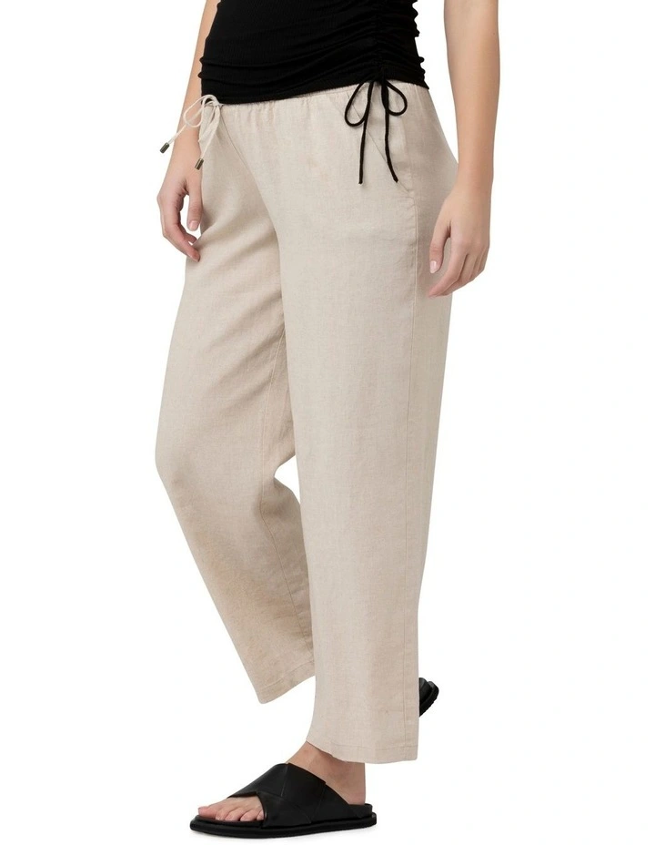 Indi Wide Leg Linen Pant in Natural