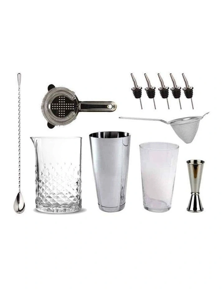 Bartender's Bar Kit with Boston Shaker and Glass