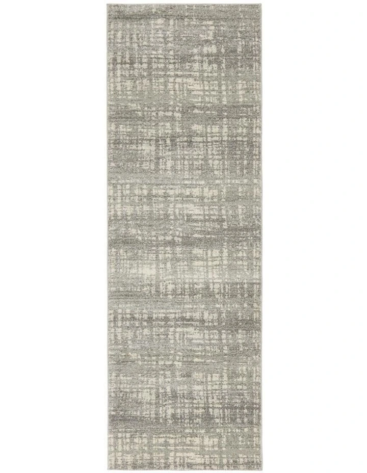 Mirage Ashley Abstract Modern Runner Rug in Silver Grey