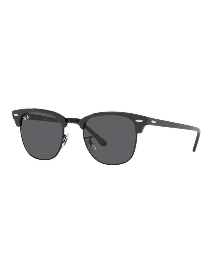 Clubmaster Sunglasses in Grey On Black