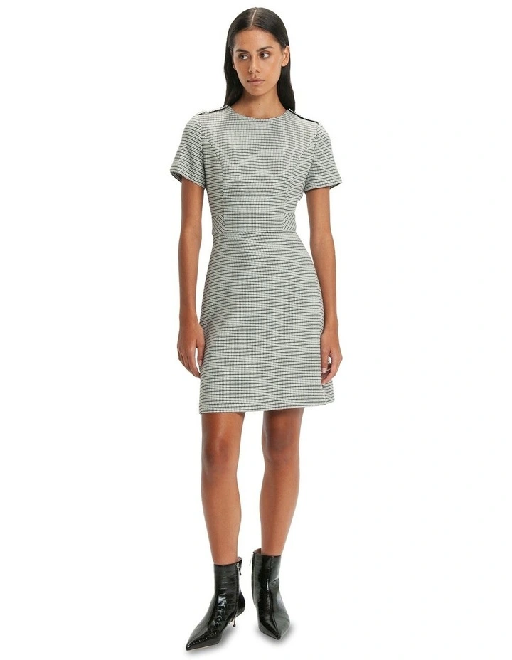 Check Tailored Mini Dress in Grey