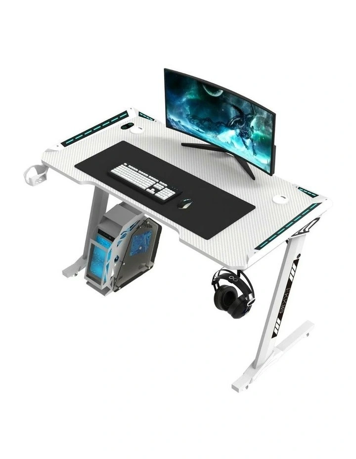 RGB Z Shape Gaming Desk 140cm in White