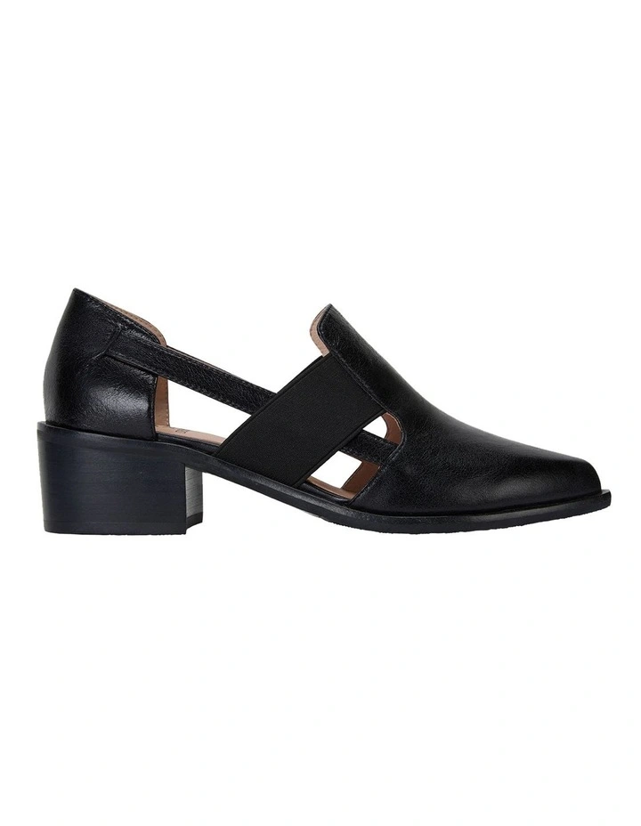 Expose Black Oil Heeled Shoes