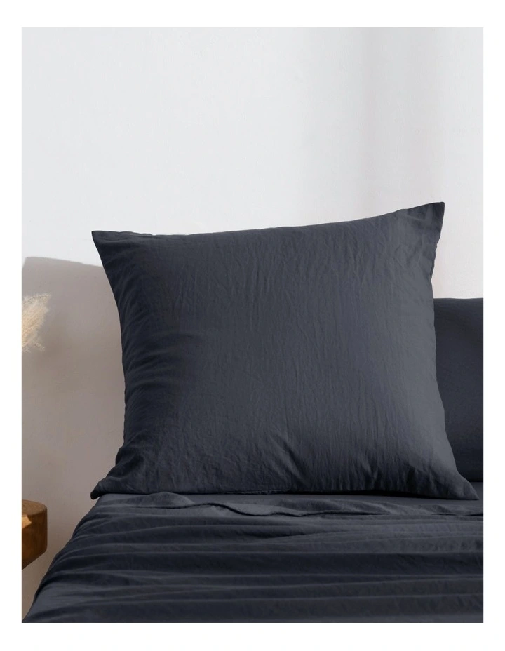 Superfine Washed Microfibre European Pillowcase in Navy