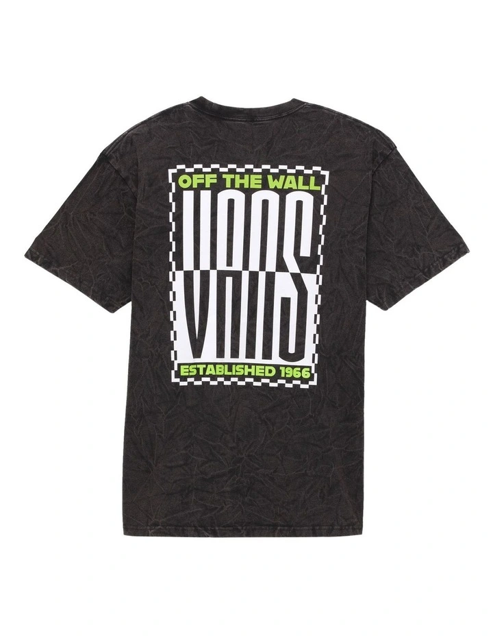 Stacked Tie Dye Logo Tee in Black
