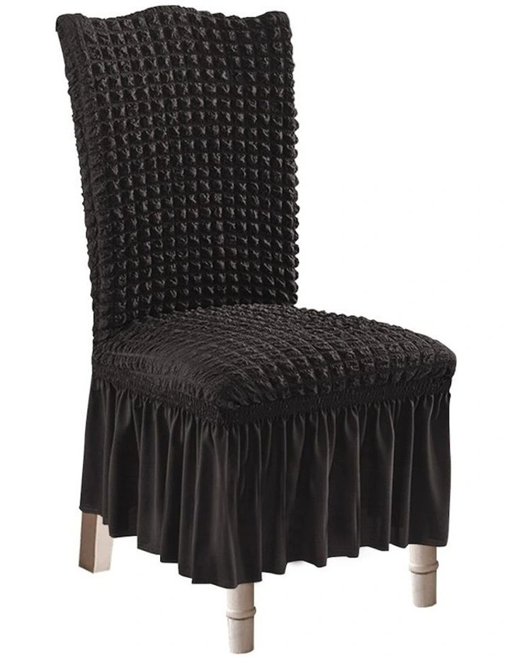 Chair Cover With Ruffle Skirt in Black